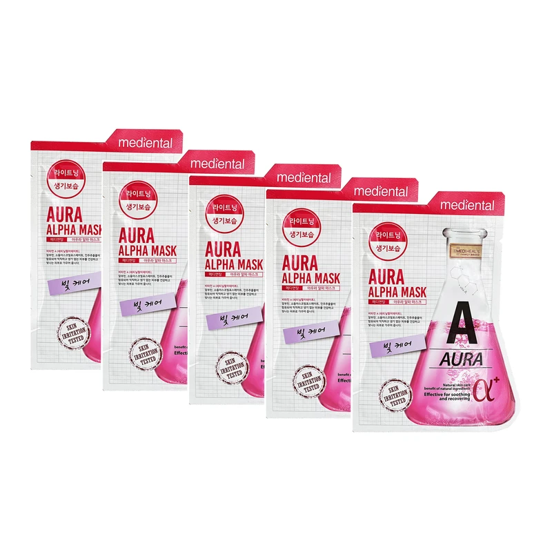 ماسک صورت مدی هیلز مدل MEDIENTAL AURA ALPHA PLUS وزن 25 گرم بسته 5 عددی
