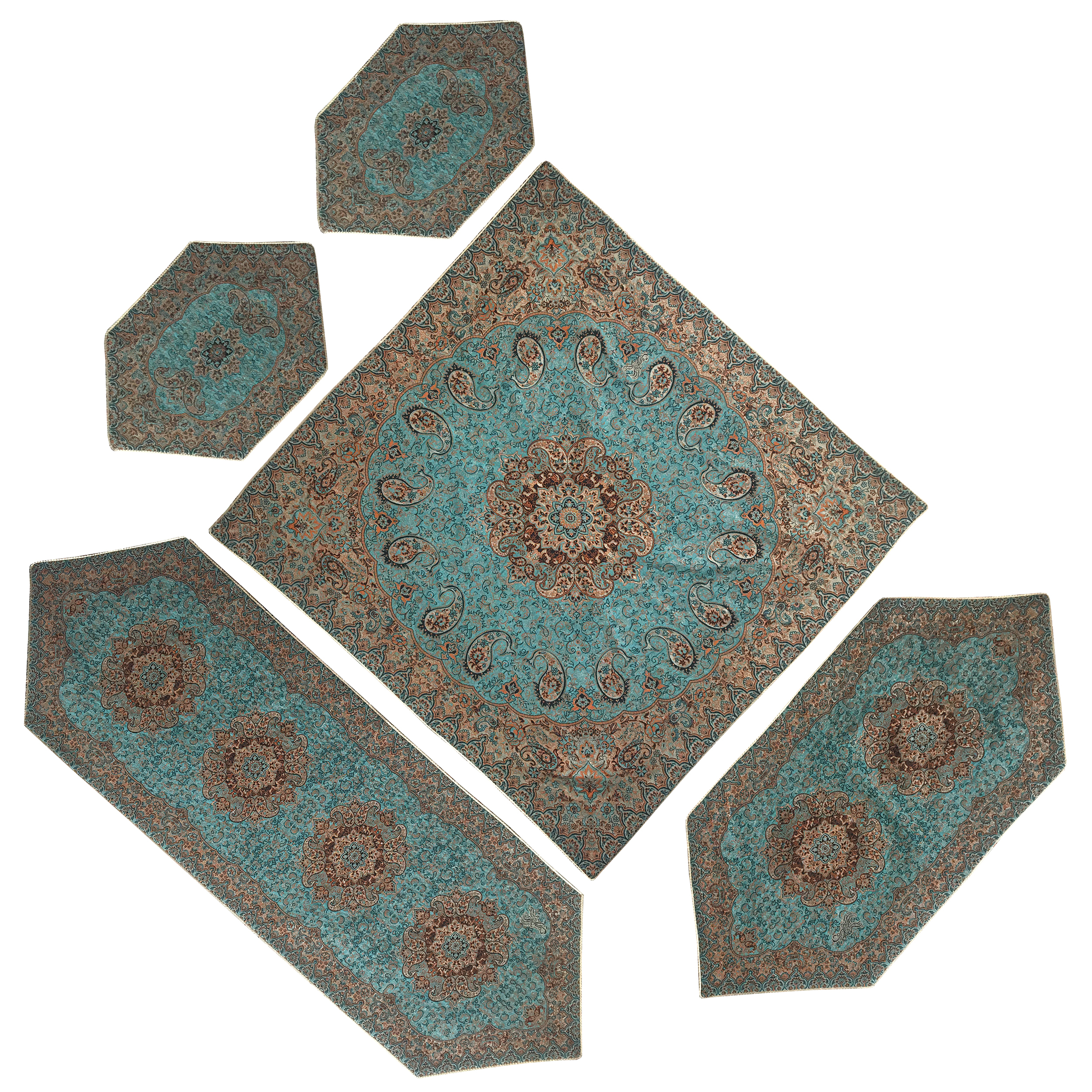 ست 5 تکه رومیزی ترمه کد 3035