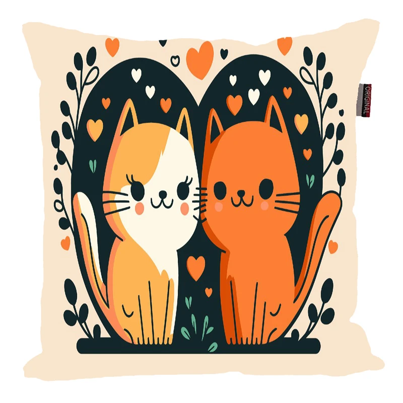 کوسن ناریکو مدل فانتزی طرح گربه کد 01004