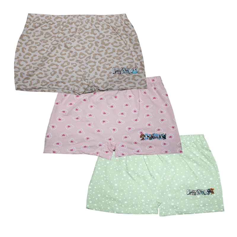 شورت پادار دخترانه چیندکا مدل سوپر پنبه کد 77567 مجموعه 3 عددی