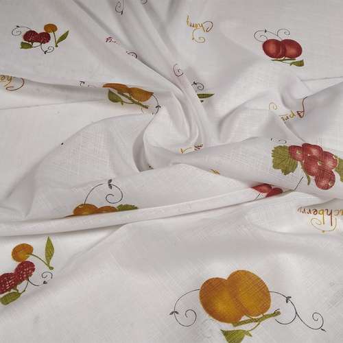 پارچه پرده ای مدل حریر طرح میوه