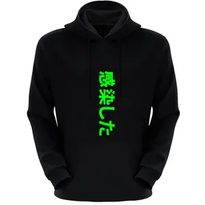 هودی مردانه مدل حروف ژاپنی X813 رنگ مشکی