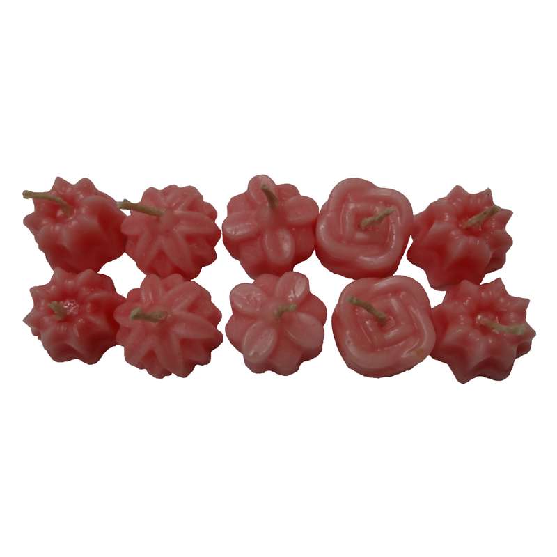 شمع طرح گل فانتزی مدل 001 مجموعه 10 عددی