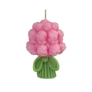 شمع دست‌ساز بدون بو مدل رز زمان اتمام 20 ساعت