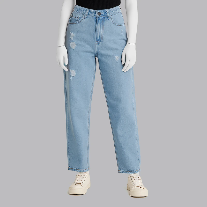 شلوار جین زنانه مدل نیم بگ