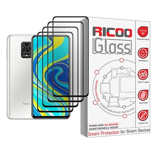 محافظ صفحه نمایش ریکو مدل Ricoo Glass MIX004 مناسب برای گوشی موبایل شیائومی Redmi Note 9S بسته چهار عددی