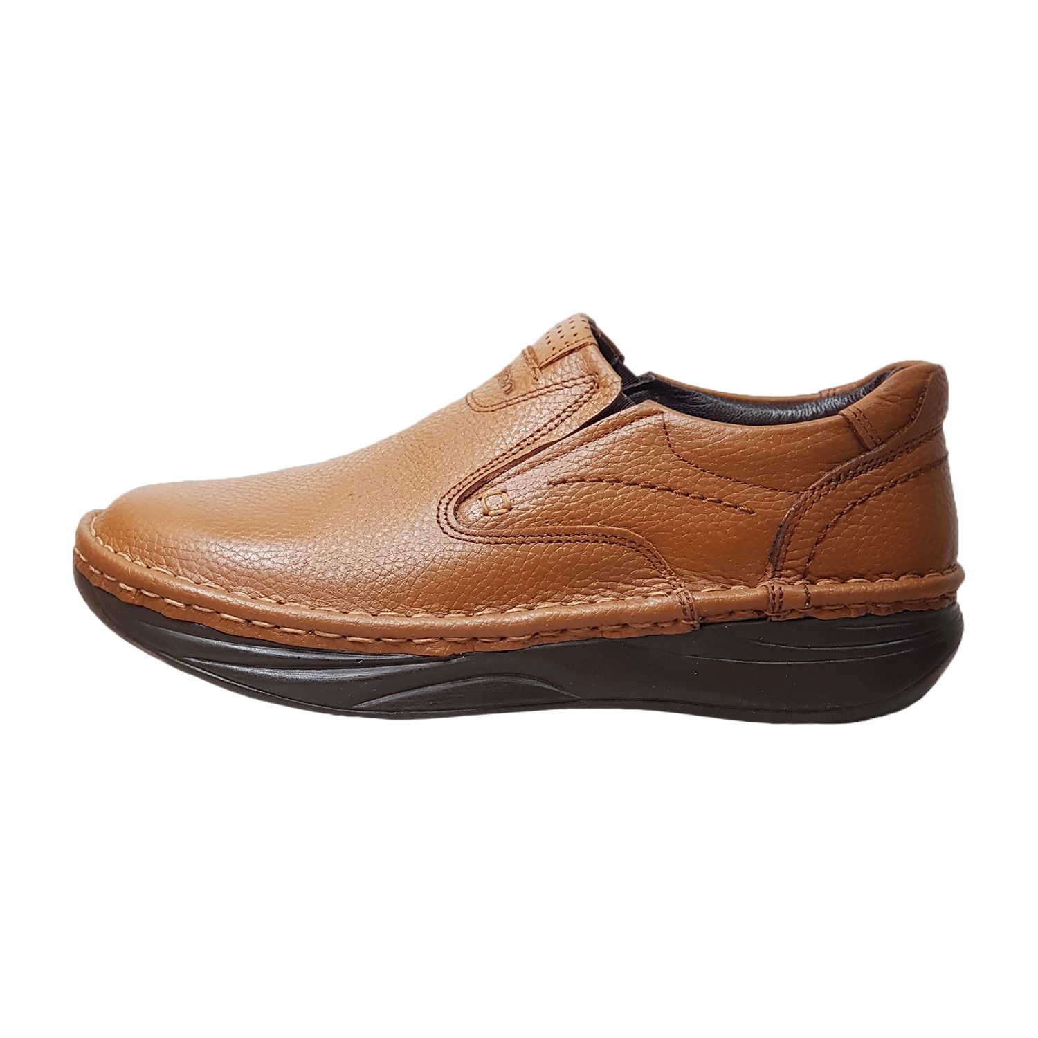 کفش طبی مردانه مدل چرم طبیعی کد 00119t.k رنگ عسلی