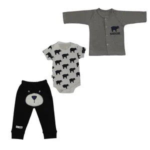 ست 3 تکه لباس نوزادی لایت طرح خرس قطبی کد 270