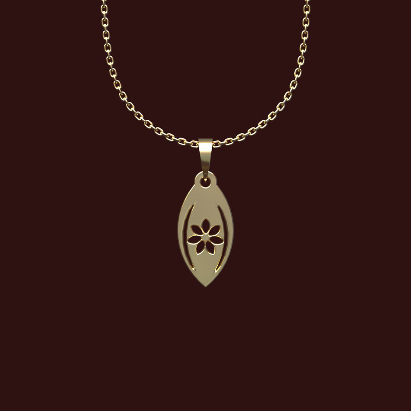 گردنبند طلا 18 عیار زنانه مدوپد مدل گل کد W2-1-1143
