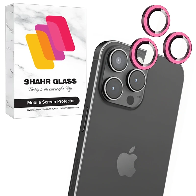 محافظ لنز دوربین شیشه‌ای شهر گلس مدل SHLZS مناسب برای گوشی موبایل اپل iPhone 15 Pro 