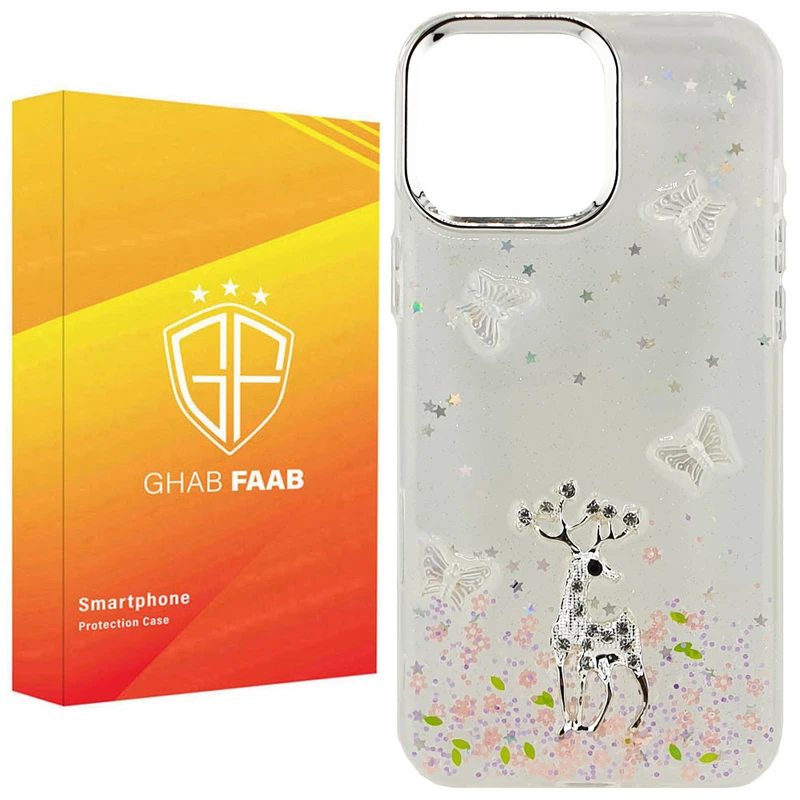 کاور پاییزان مدل گوزن در جنگل بلورین طرح لاکچری مناسب برای گوشی موبایل اپل IPhone 16 Pro Max