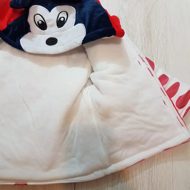 ست کاپشن و شلوار نوزادی طرح میکی موس مدل ASH409 رنگ قرمز