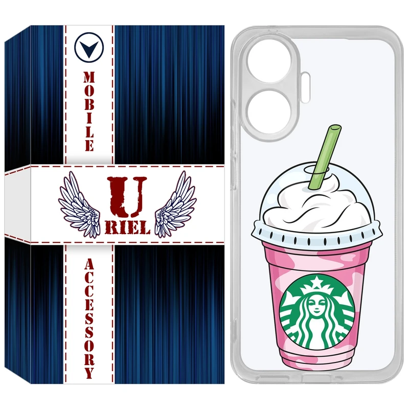 کاور یوریل مدل Clear کد 55 طرح استارباکس مناسب برای گوشی موبایل شیائومی Poco F7