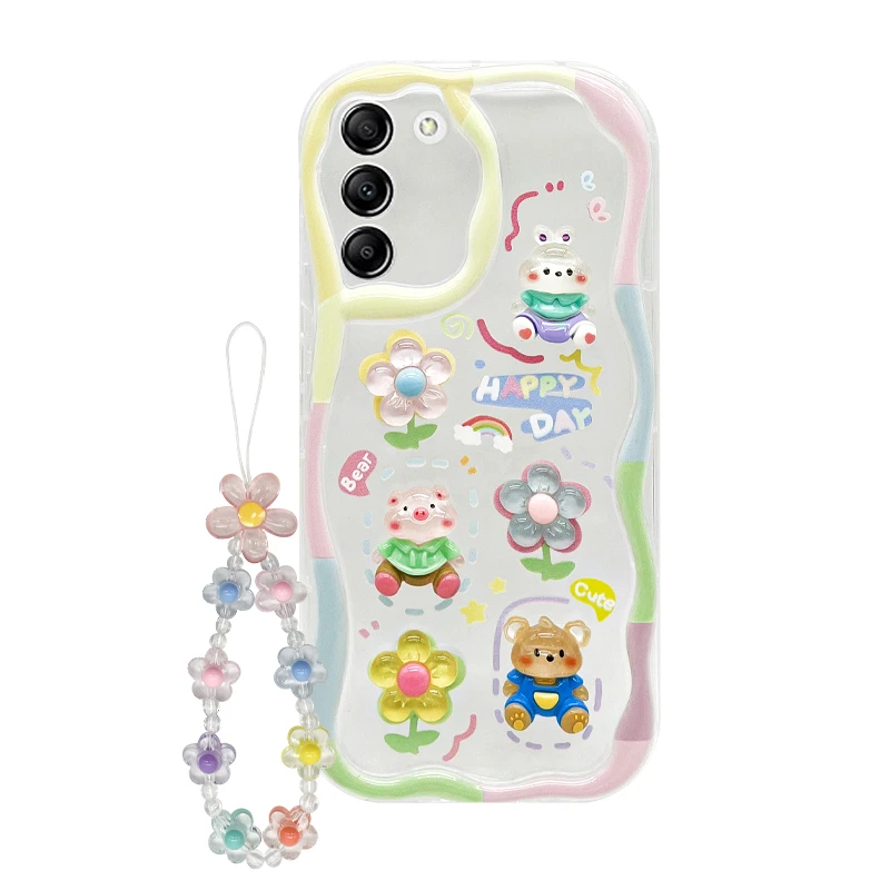 کاور مدل FlowerAnimal مناسب برای گوشی موبایل سامسونگ Galaxy S21 FE به همراه آویز