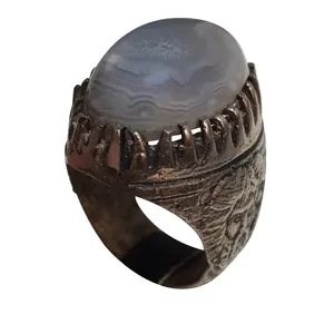 انگشتر نقره مردانه مدل عقیق بهاری یمنی کد AYB2219195