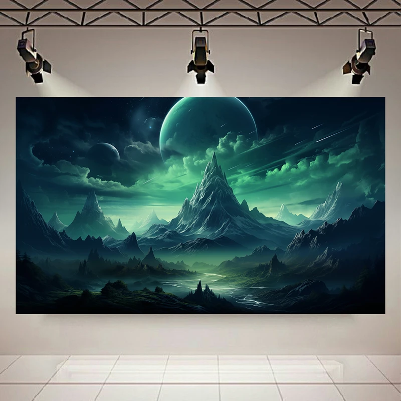 تابلو بوم طرح مخمل کوهستان مدل تاریک کد AR3058451