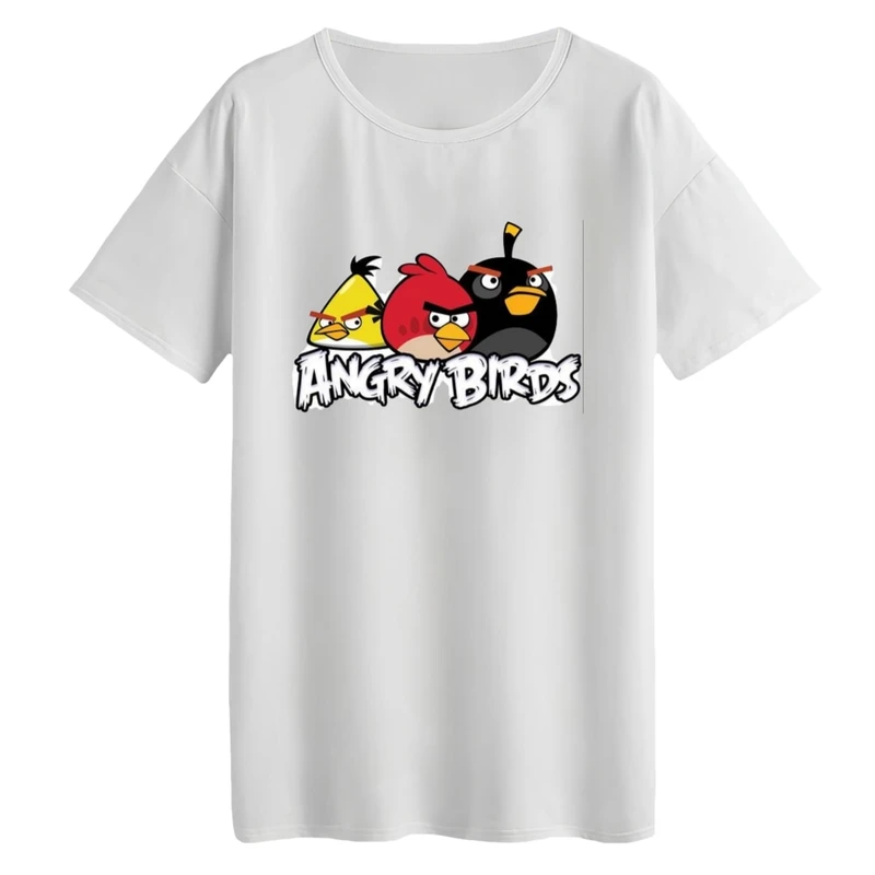 تی‌شرت لانگ آستین کوتاه زنانه مدل angry birds کد۲