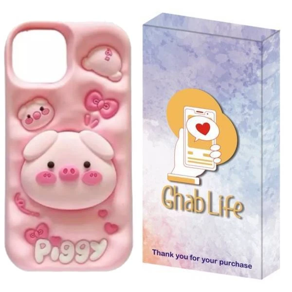 کاور قاب لایف مدل خوک صورتی استندشو مناسب برای گوشی موبایل اپل iPhone 11 Pro Max