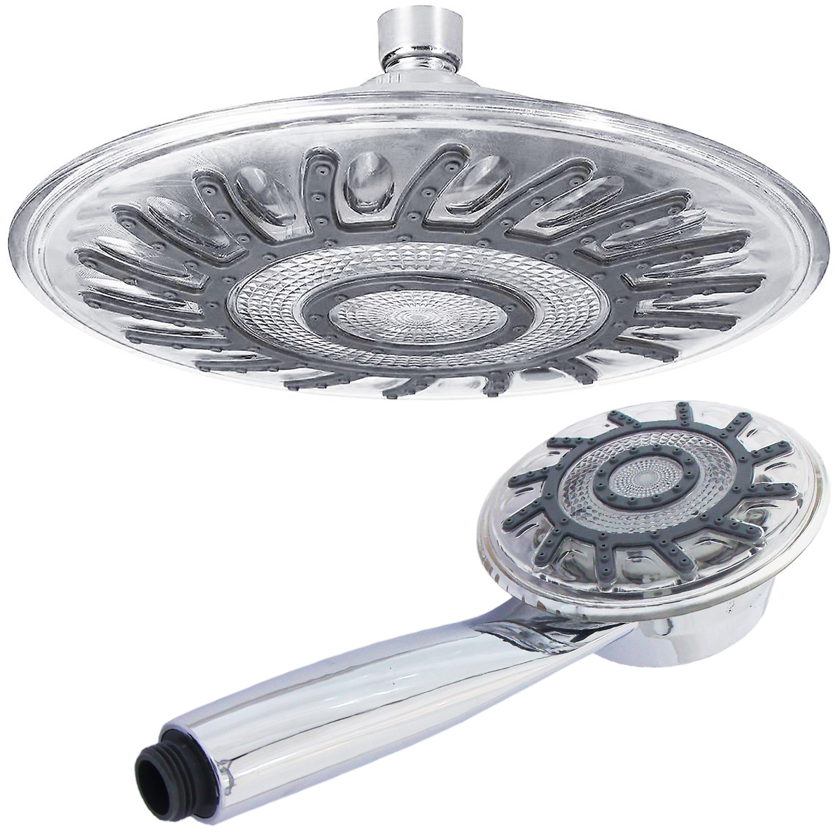 سردوش حمام پاپیروس مدل روشنایی خودکار LED-Crystal مجموعه 2 عددی