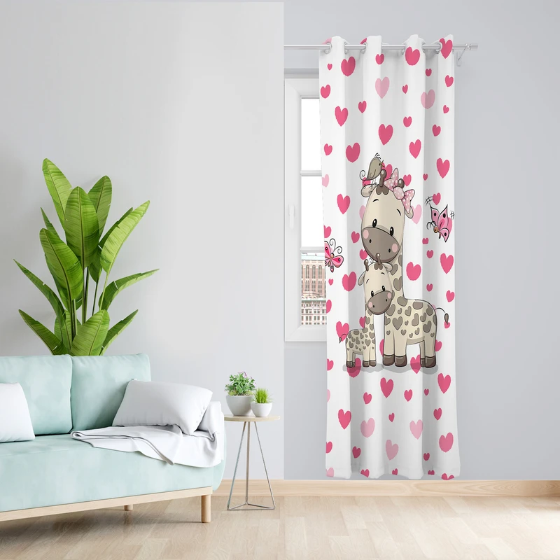 پرده طرح کودک مدل مخمل پانچی کد L 1039 Z سایز 140x200 سانتی متر