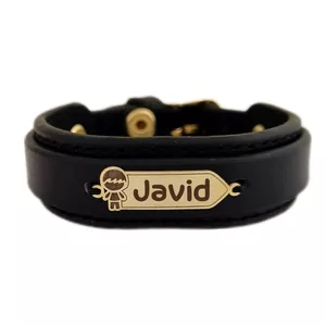 دستبند طلا 18 عیار بچگانه لیردا مدل اسم جاوید KDK