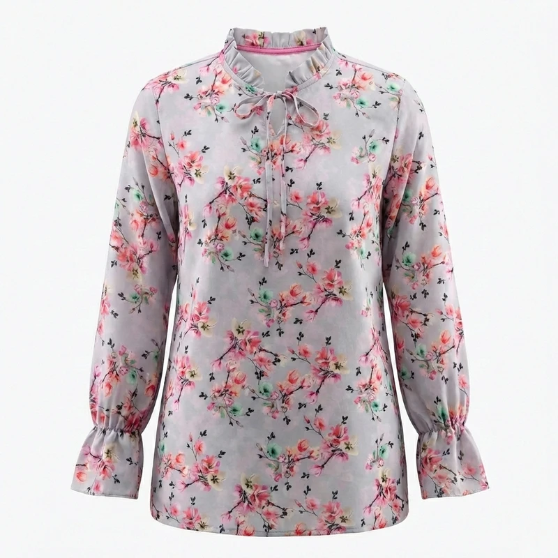 بلوز آستین بلند یقه ایستاده زنانه مدل SV201