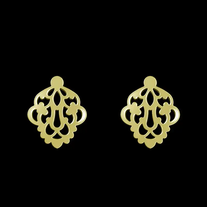 گوشواره طلا 18 عیار زنانه مدوپد مدل هندسی کد GA1-15122