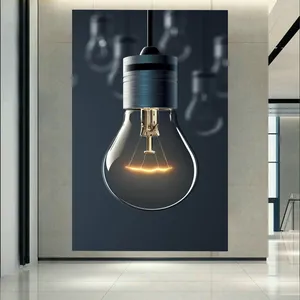 تابلو بوم مدل چرم مخمل طرح مینیمال لامپ کد AR4010