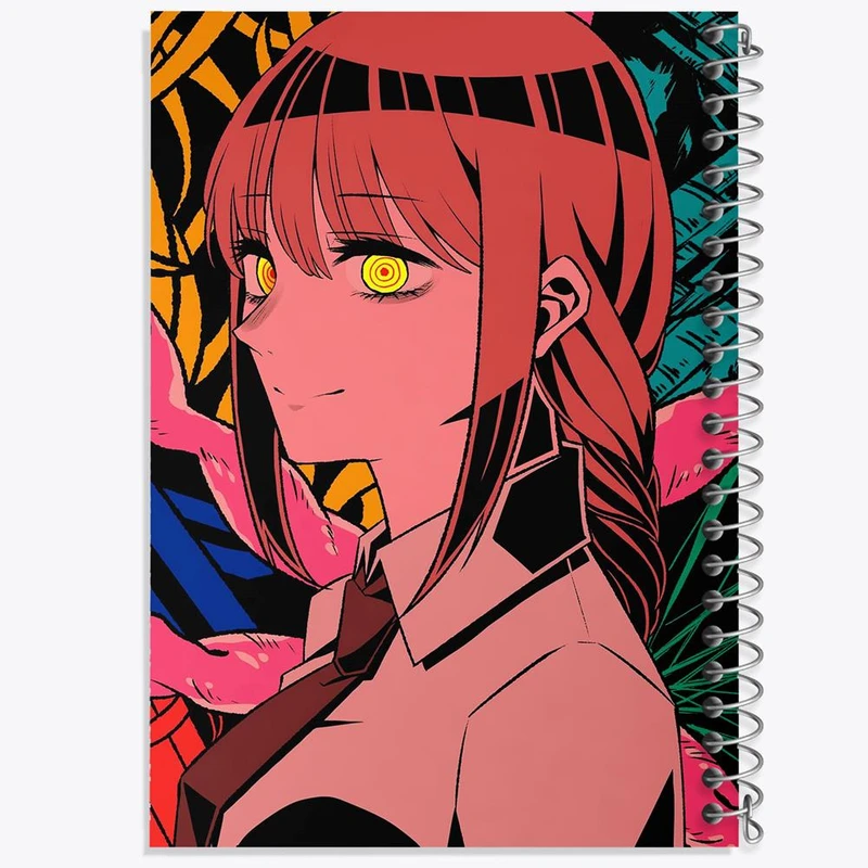 دفتر شطرنجی 50 برگ خندالو طرح ماکیما انیمه مرد اره ای Chainsaw Man کد 17890