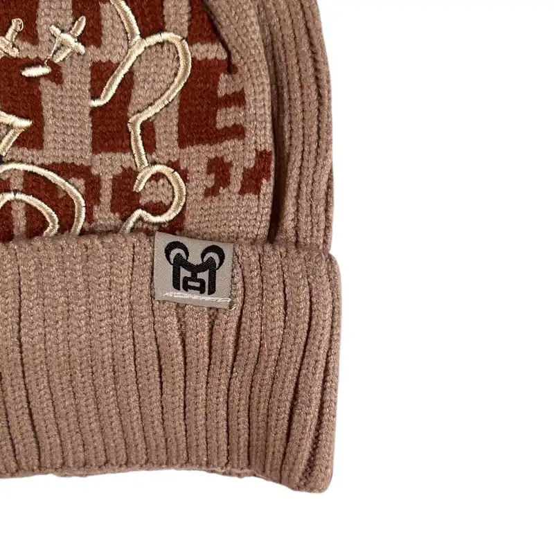 ست کلاه و شال گردن بافتنی بچگانه مدل تدی گنگ 193