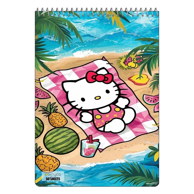 دفتر نقاشی 50 برگ سیمی کارنیکا طرح هلو کیتی hello kitty کد 76454