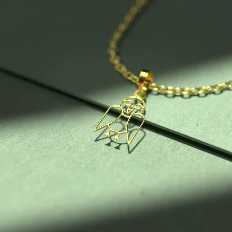 گردنبند طلا 18 عیار زنانه مدوپد مدل جغد کد A3-1-1091