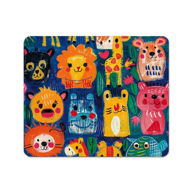 ماوس پد پاد آفرین مدل بچگانه طرح حیوانات کد P880 سایز 19*24 سانتی متر