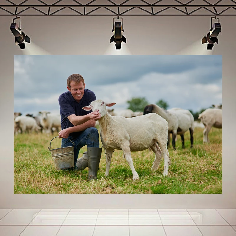 پوستر طرح مخمل کشاورز مدل گوسفند کد AR305106