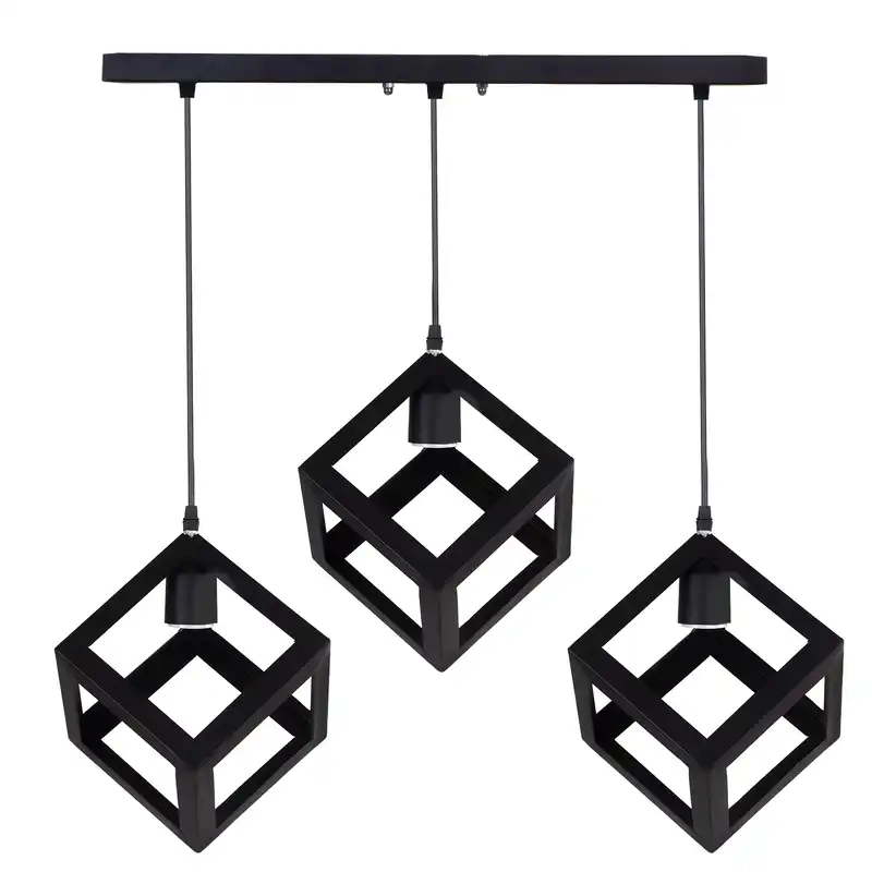 لوستر سه شعله مدل مکعب مربع