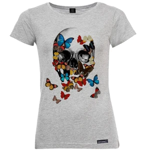 تی شرت آستین کوتاه زنانه 27 مدل Butterfly Skull کد MH613