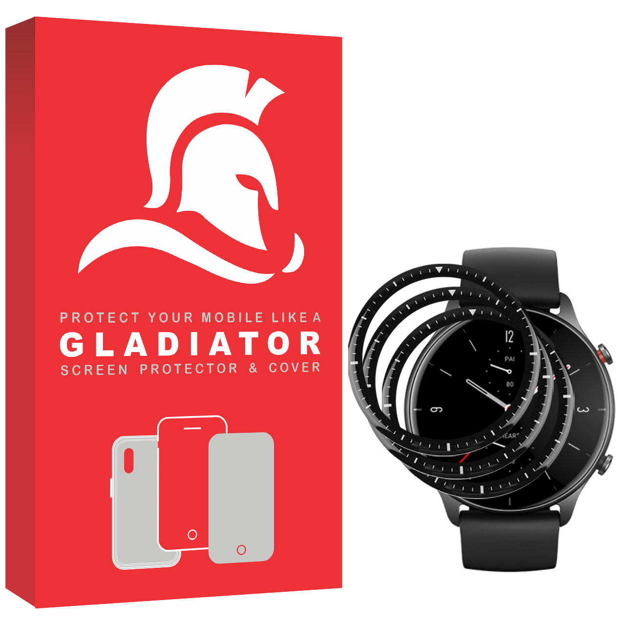 محافظ صفحه نمایش گلادیاتور مدل GWP3000 مناسب برای ساعت هوشمند شیائومی Amazfit GTR 2e بسته سه عددی