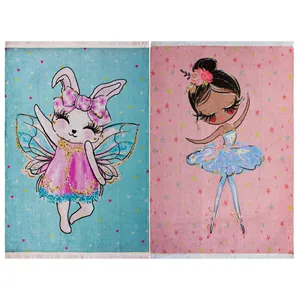 فرش ماشینی دو رو نیروانا مدل Cute Dolls