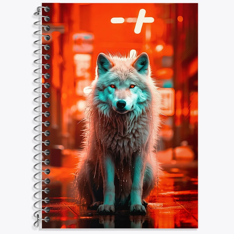 دفتر زبان 50 برگ خندالو مدل سه خط طرح گرگ کد F5323