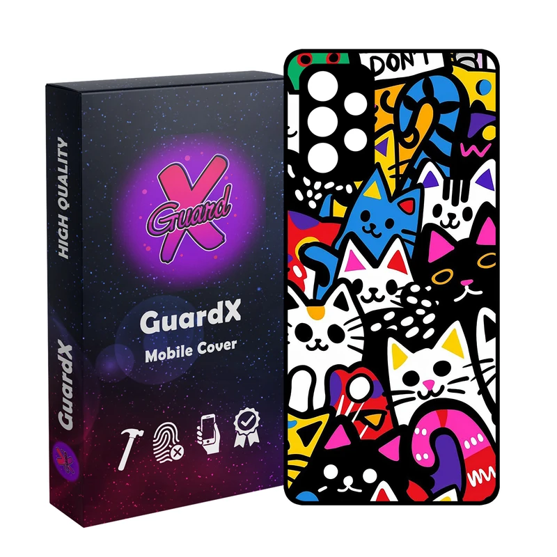 کاور گارد ایکس طرح گربه رنگی مدل Glass10766 مناسب برای گوشی موبایل سامسونگ Galaxy A53