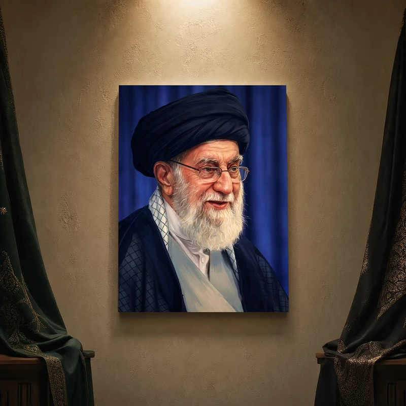 تابلو شاسی مدل مذهبی طرح رهبر شهید امام خامنه‌ای کد 18M