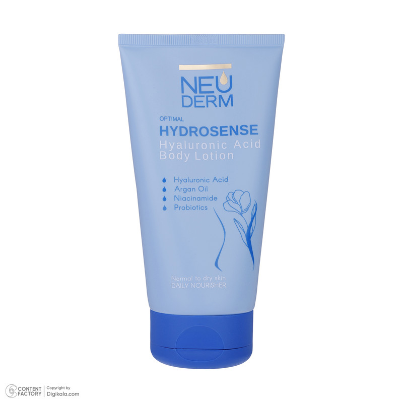 لوسیون بدن نئودرم مدل Hyaluronic Acid مناسب انواع پوست حجم 150میلی لیتر