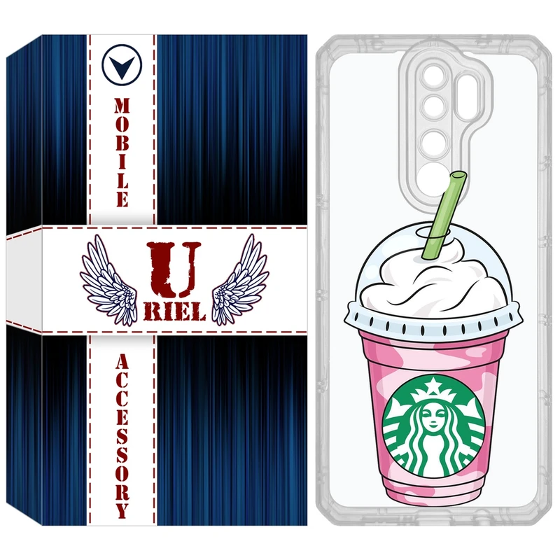 کاور یوریل مدل Clear کد 55 طرح استارباکس مناسب برای گوشی موبایل شیائومی Redmi Note 8 Pro