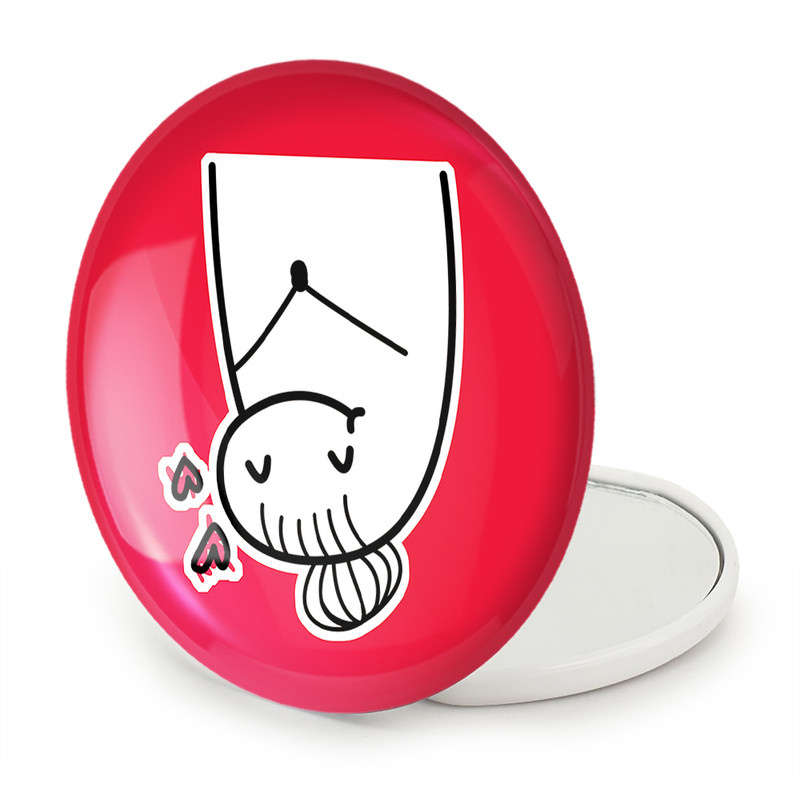 آینه جیبی خندالو طرح میقولی مدل تاشو کد 28025