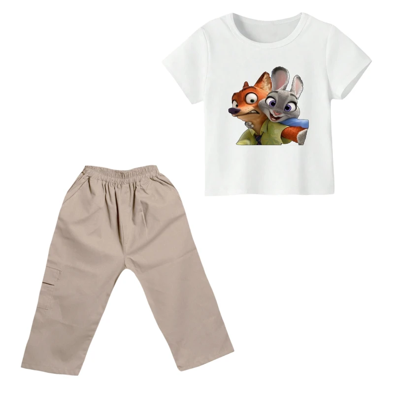 ست تی شرت و شلوارک پسرانه مدل زوتوپیا