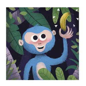 تابلو کودک و نوزاد طرح میمون و موز کد wkt208