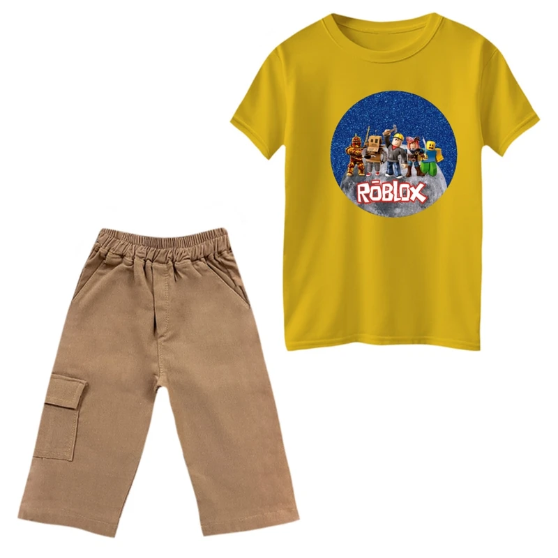 ست تی‌شرت و شلوارک پسرانه مدل روبلاکس کد 5