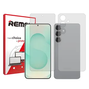 Remax Resistant model transparent screen protector suitable for Samsung Galaxy S25 mobile phone along with the back protector