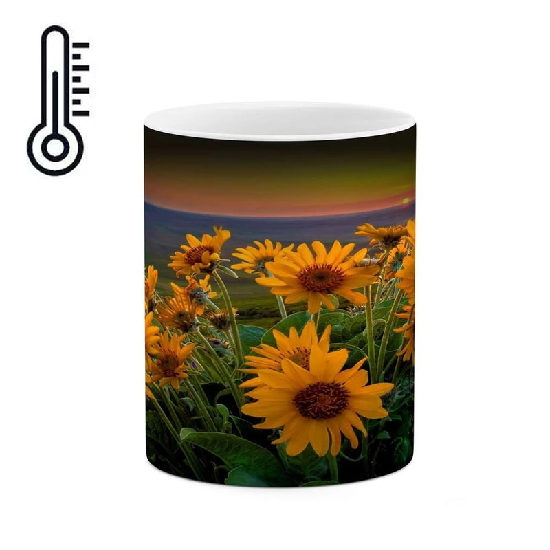 ماگ حرارتی کاکتی مدل گل آفتابگردان کد mgh16098