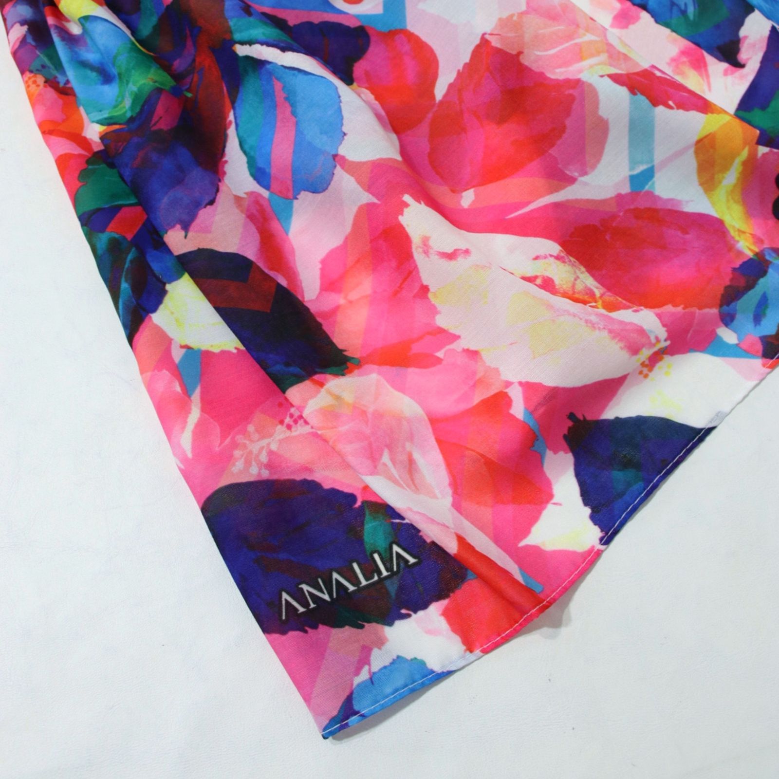 شال زنانه مدل نخی مزونی طرح آبرنگی بهاری کد ana-4090 -  - 6